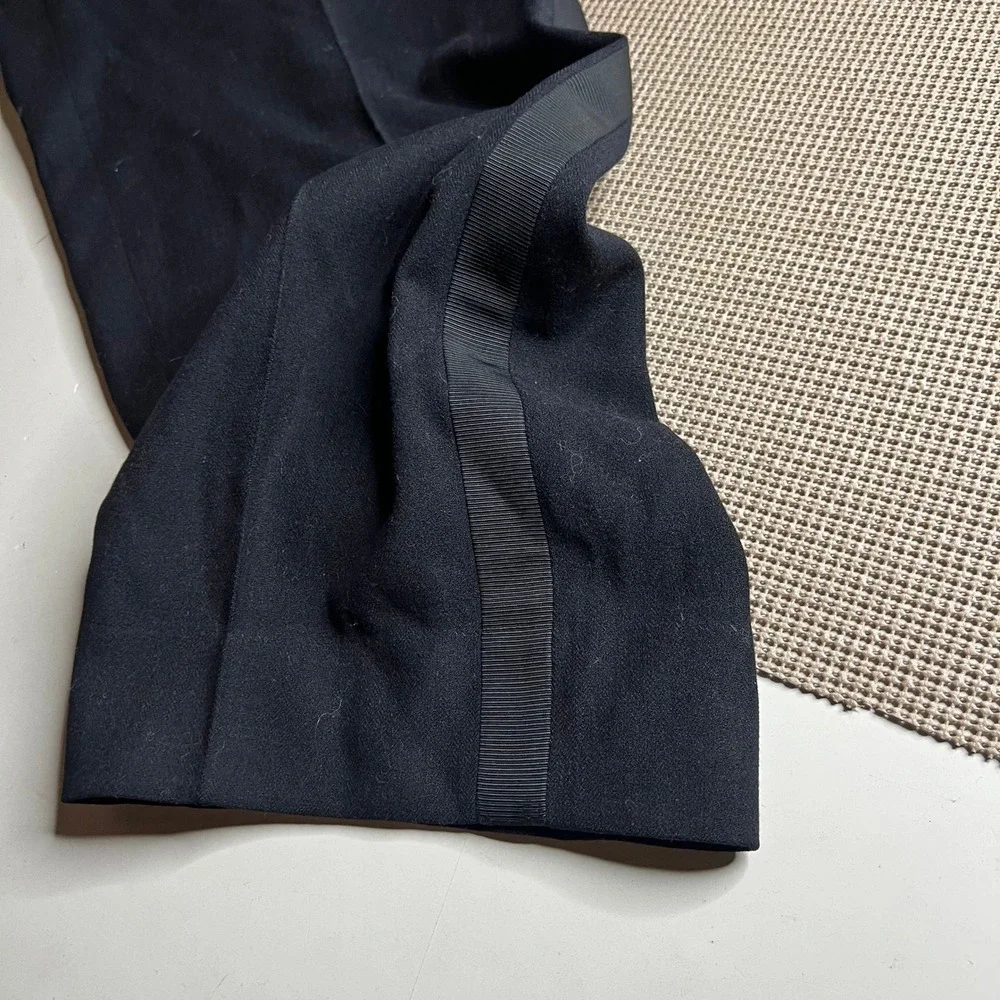 Vintage 1950s 60s Tuxedo Trousers Talon Zipper Pleated Wool Formal Pants 33